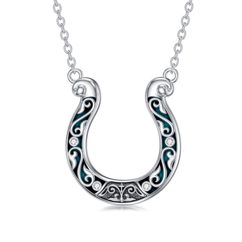 Sterling Silver Cowboy Boot Cowgirl Pendant Necklace