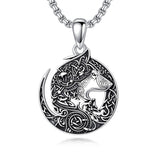 Sterling Silver Peace Sign Coexist Peace Symbol Pirate Tree of Life Thor's Hammer Wolf Raven Viking Series Necklace