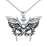 Sterling Silver  Butterfly Lion Pendant Necklace