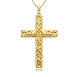 14K Plated Gold Cross Pendant Crucifix Necklace Christian Jewelry Baptism Religious Faith