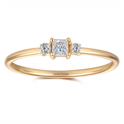 14K Yellow Gold 0.2 Cara Moissanite Engagement Ring