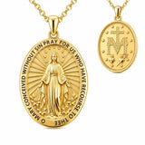 Patron Saint Medal Gold Plated Catholic Pendant Christian Religious Necklace Amulet Jewelry