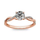 Sterling Silver 10K 14K 18K Gold Personalized Engraved 1-3 Carat Round Moissanite   Anniversary  Engagement Ring