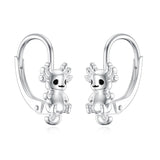 925 Sterling Silver Axolotl Leverback Earrings