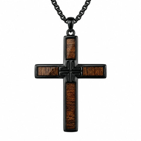 14K Gold Plated Wooden Pendant Necklace Beliefs jewelry