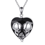 Witches Heart Pendant Necklace 925 Sterling Silver Gothic Jewelry Goth Halloween Gifts for Women