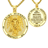 Patron Saint Medal Gold Plated Catholic Pendant Christian Religious Necklace Amulet Jewelry