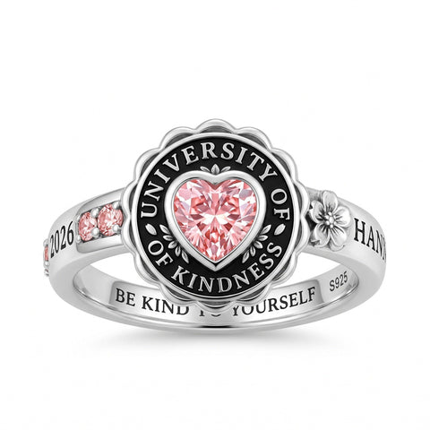Sterling Silver Birthstone Graduation Class Ring for Women