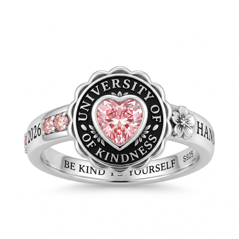 Sterling Silver Birthstone Graduation Class Ring for Women