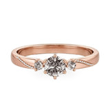 Sterling Silver 10K 14K 18K Gold Personalized Engraved 1-3 Carat Round Moissanite   Anniversary  Engagement Ring