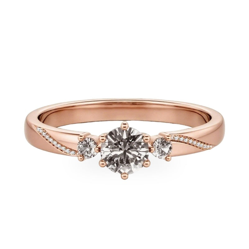 Sterling Silver 10K 14K 18K Gold Personalized Engraved 1-3 Carat Round Moissanite   Anniversary  Engagement Ring