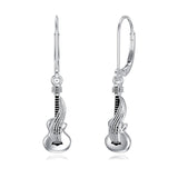 Sterling Silver Microphone  Saxophone Accordion  Clarinet Guitar Harp Leverback Earrings Gifts for Music Lovers