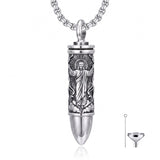 Sterling Silver Animal Angel Wings Pet Jesus Bullet Urn Necklaces for Ashes for Men