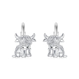 Highland Cow Dangle Earrings 925 Sterling Sliver Cow Drop Earrings Christmas gift for Women Girls