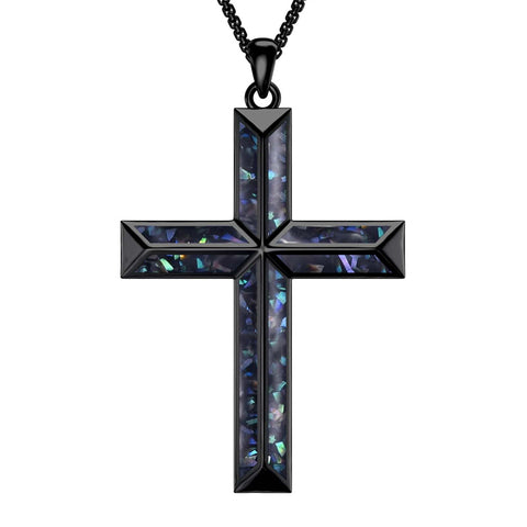 Sterling Silver Cross Religious Necklace for Men