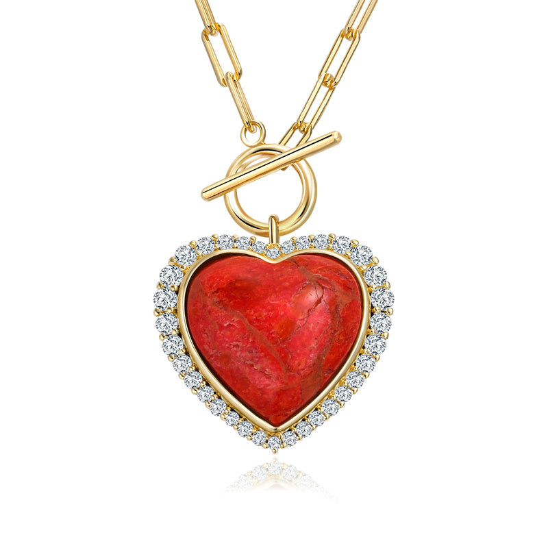 Sterling SilverTurquoise Red Coral Lapis Lazuli Malachite Paperclip Chain Necklace