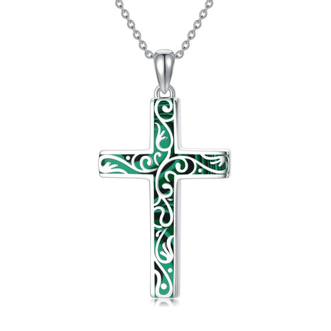Sterling Silver Cross Pendant Necklace Christian Religious Jewelry Gifts for Anniversary