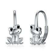 925 Sterling Silver FrogLeverback Earrings