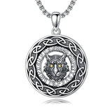 Sterling Silver Oxidized Tiger Wolf Lion Leopard Pendant Necklace for Men