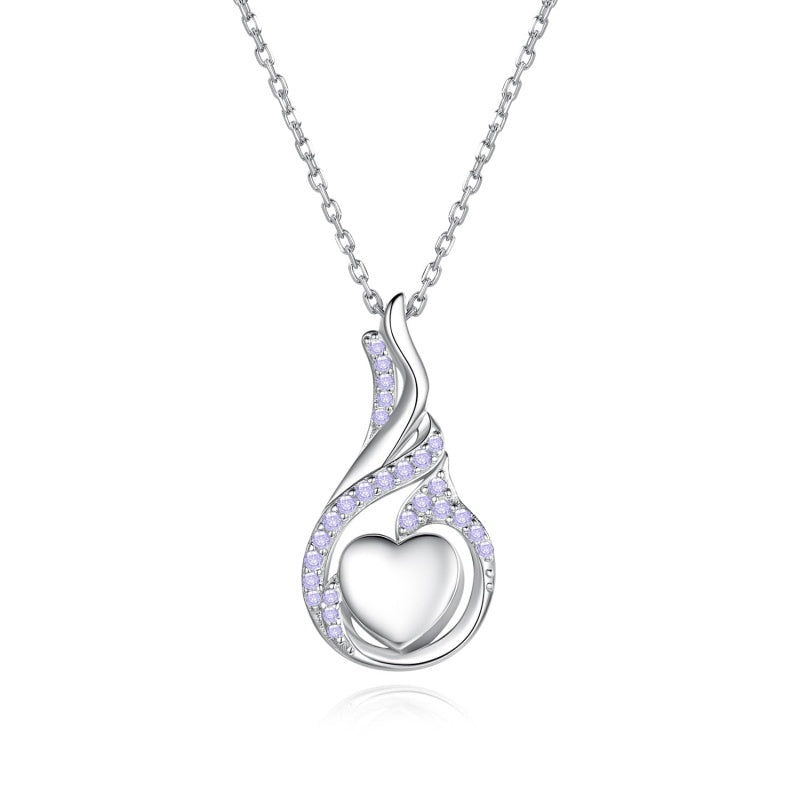 Sterling Silver Heart Shape Tear Dangle Urn Necklace for Ashes