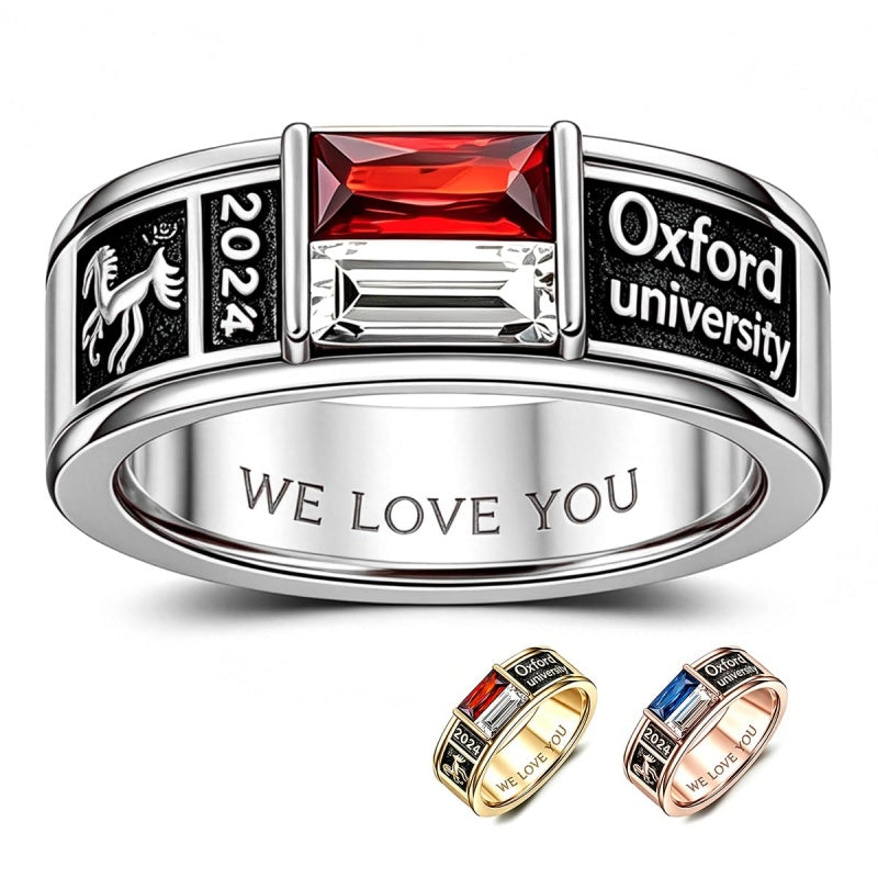 Copper Personalized Birthstone High School College Class Ring Graduation Gift
