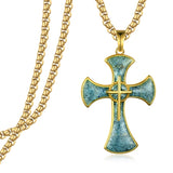 14K Gold Plated  Cross Necklace Religious Amulets Jewelry Gifts