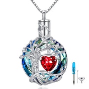 Tree of Life Birthstone Urn Necklace for Women  925  Silver Pendant Necklaces Irish Celtic Cremation Jewelry for Wife Mom Her