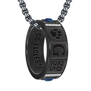 Sterling Silver 10K Gold 14K Gold 18K Gold Personalized Birthstone Engraved  Class Pendant Necklace for Men