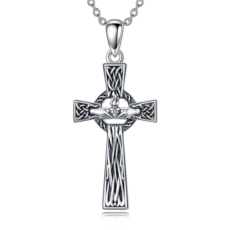 Sterling Silver Medusa Goddess Hand & Heart Ma’at Goddess Nefertiti Goddess Religious Pendant Necklace