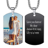 Stainless Steel Personalized Photo Dog Tag  Necklace