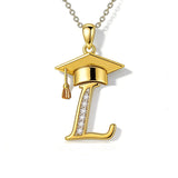 Initial  Graduation 14K Gold Plated Inspiring Grad Pendant Necklace Graduations Jewelry Gifts