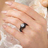 Sterling Silver 10K 14K 18K Gold Custom Engraved Moissanite Engagement Wedding Ring