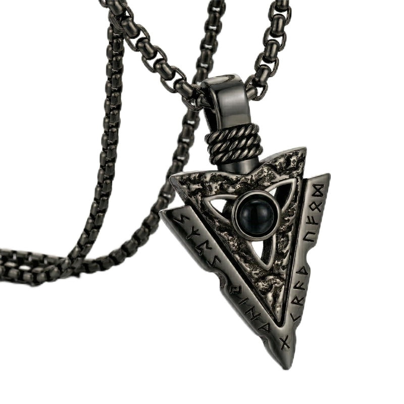Malachite Turquoise Arrow Pendant Necklace for Men