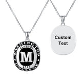 Sterling Silver Personalized Initial High School College University Pendant Necklace Graduation Gift