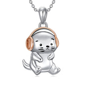 Otter Necklace 925 Sterling Sliver Sea Otter Pendant Jewelry Gifts for Otter Lover Women Girls Daughter