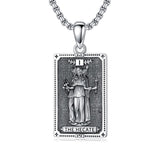 Sterling Silver Tarot Card Hecate Athena Artemis Lilith Medusa Goddess Pendant Necklace