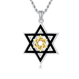 Sterling Silver Star of David Pendant Necklace for Men