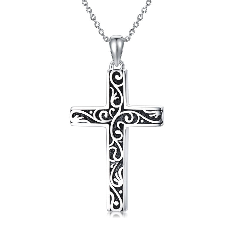 Sterling Silver Cross Pendant Necklace Christian Religious Jewelry Gifts for Anniversary