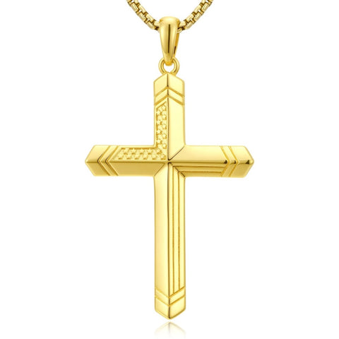 Cross Pendant Necklace  14K Gold Plated Christian Faith Jewelry