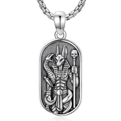 Sterling Silver Memento Mori Tree of Life Anubis Pendant Viking Amulet   Protection Pendant Necklace Egyptian Jewelry