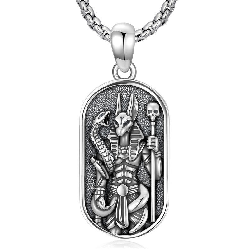 Sterling Silver Memento Mori Tree of Life Anubis Pendant Viking Amulet   Protection Pendant Necklace Egyptian Jewelry