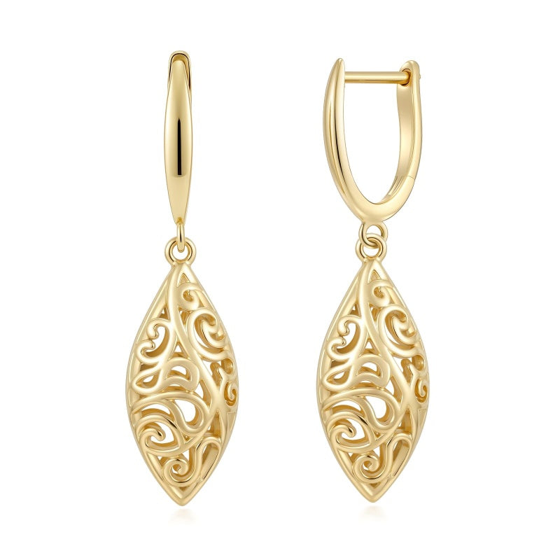 14K Gold Plated Dangle Drop Earrings for Women