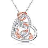 Sterling Silver Dinosaur with 1 2 3 4 5 Cubs Pendant Necklace