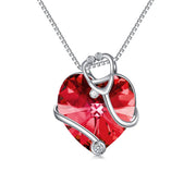 Sterling Silver Heart Crystal Stethoscope Pendant Necklace