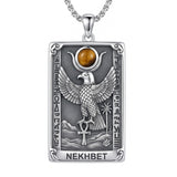 Sterling Silver Tarot Card Pendant  Necklace for Men Gothic Amulet Jewelry