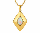 14K Gold Plated Bohemian Teardrop Pendant Necklace for Women