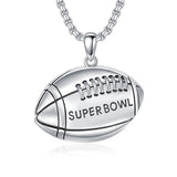 Sterling Silver Hockey Basketball Baseball Soccer Football Sports Pendant Necklace