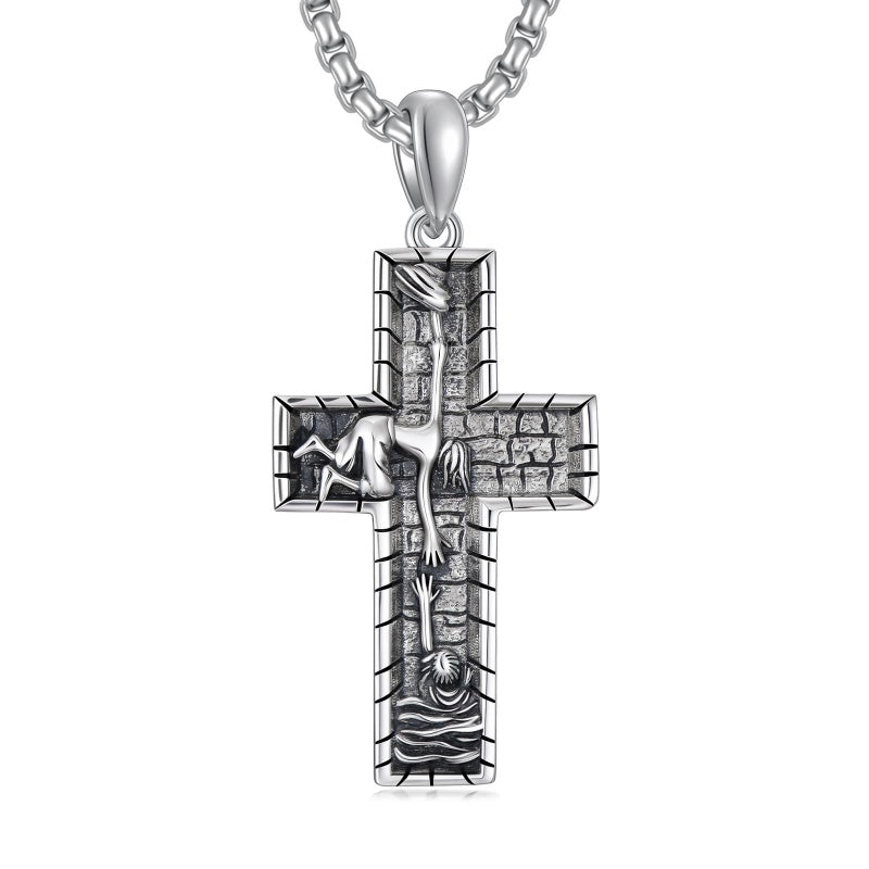 Sterling Silver Cross Pendant Necklace Christian Religious Jewelry Gifts for Anniversary