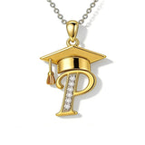 Initial  Graduation 14K Gold Plated Inspiring Grad Pendant Necklace Graduations Jewelry Gifts