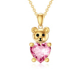 14K Yellow Gold Bear Pendant Necklace